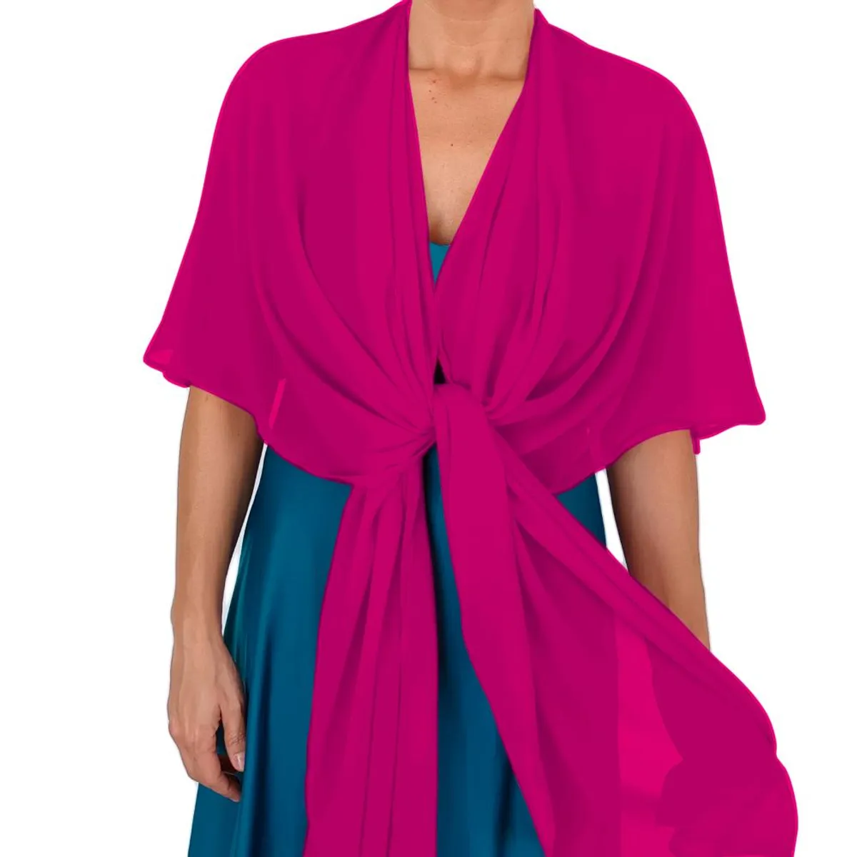 MARIA PASKARO - Tapado Capa Multiforma Catania Magenta Gasa Maria Paskaro - Magenta