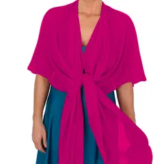 MARIA PASKARO - Tapado Capa Multiforma Catania Magenta Gasa - Magenta