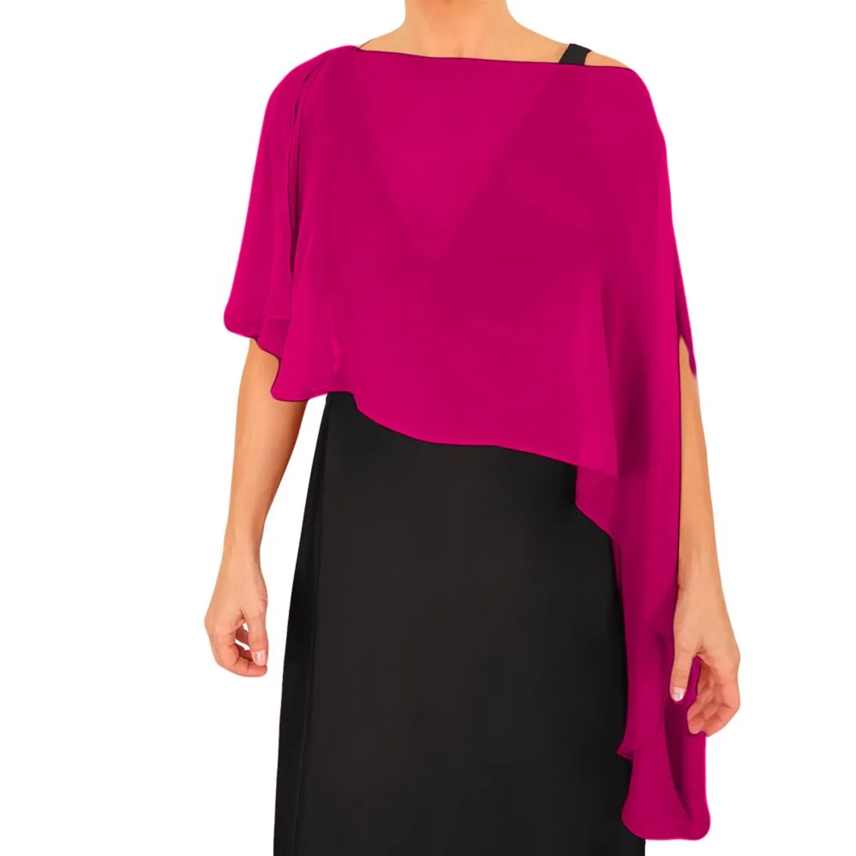 MARIA PASKARO - Tapado Capa Multiforma Catania Magenta Gasa Maria Paskaro - Magenta