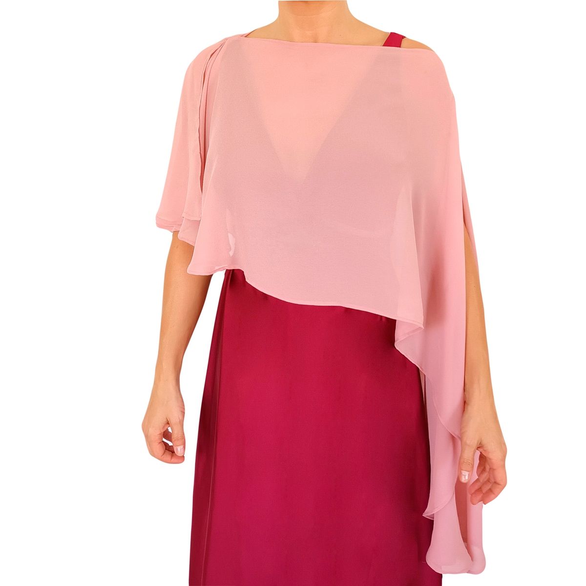 MARIA PASKARO - Tapado Capa Multiforma Catania Palo Rosa Gasa Maria Paskaro MARIA PASKARO