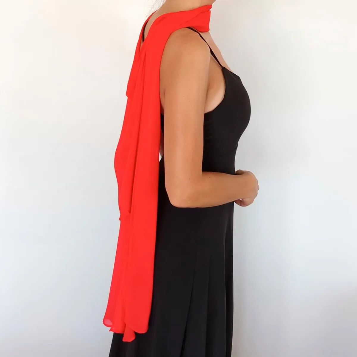 MARIA PASKARO - Tapado Capa Multiforma Catania Rojo Furioso Gasa Maria Paskaro MARIA PASKARO