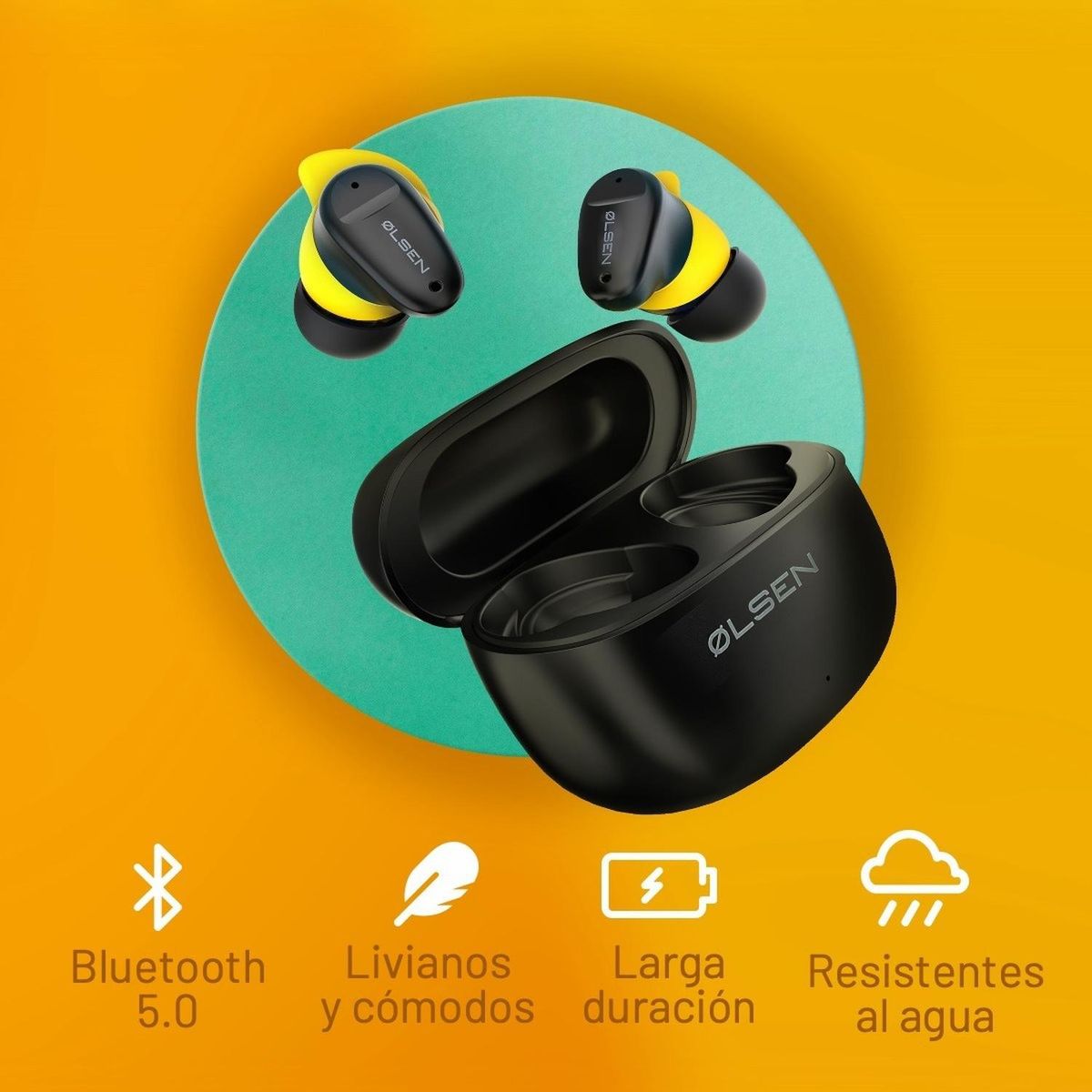 OLSEN - Audifonos In Ear Bluetooth Deportivos Inalambricos Olsen