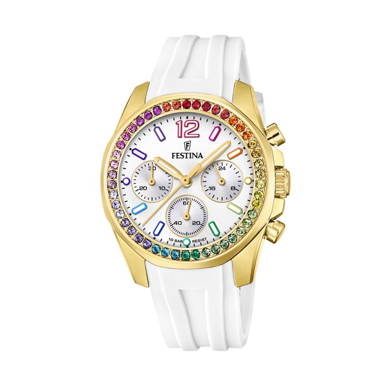 FESTINA - Reloj F20650/2 Festina Blanco Mujer Boyfriend Collection