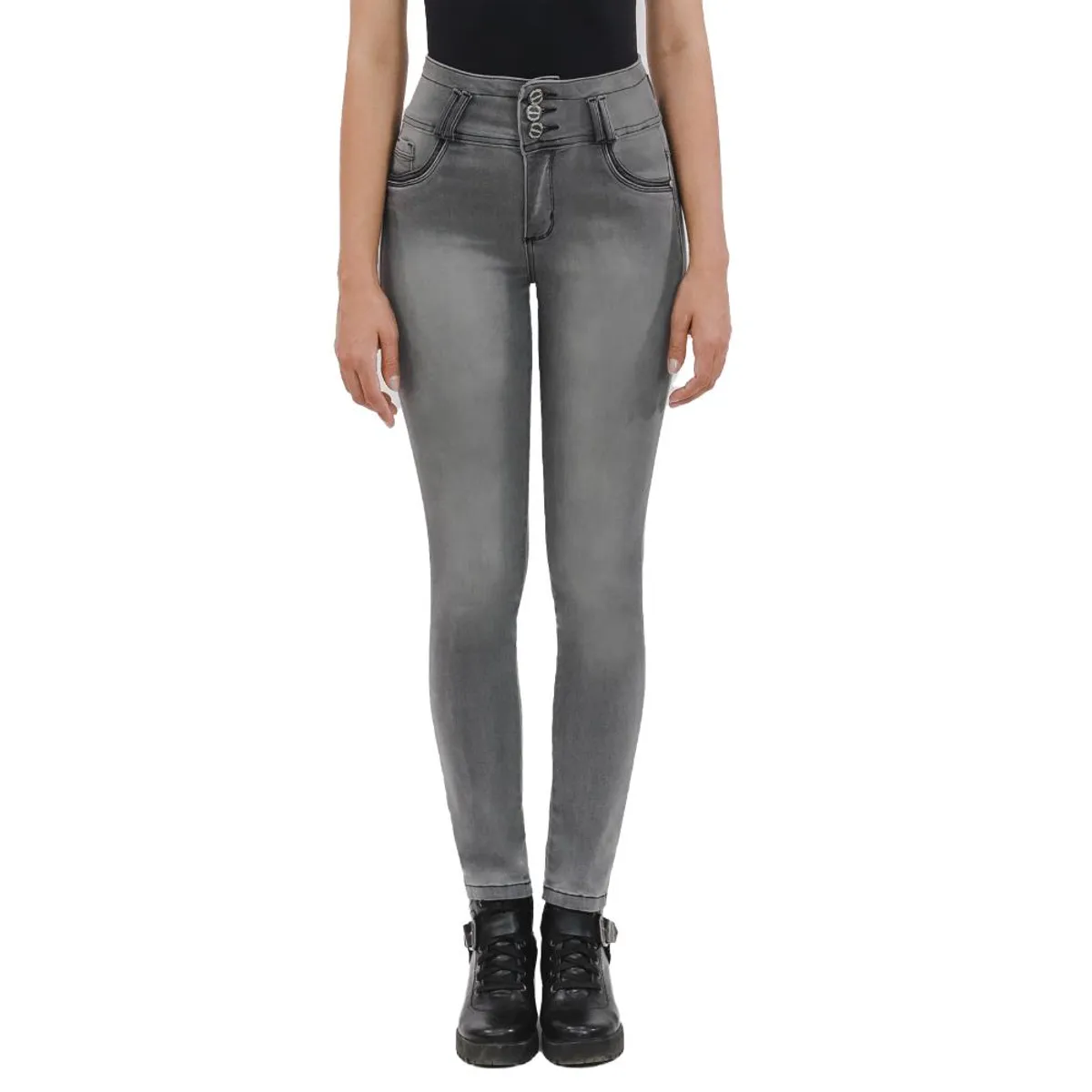DIVINO JEANS - Jeans Divino Madonna V gris - Gris