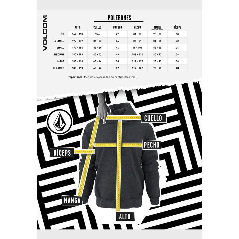 VOLCOM - Poleron Chiporro 7O200-MI22 Liso D.Grey Volcom