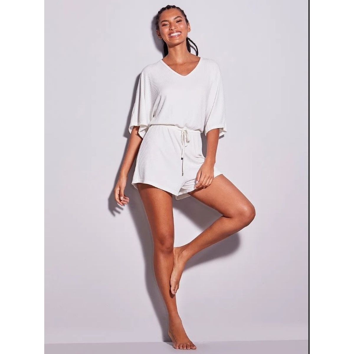 HOPE - PIJAMA CORTO  BLANCO VISCOSA