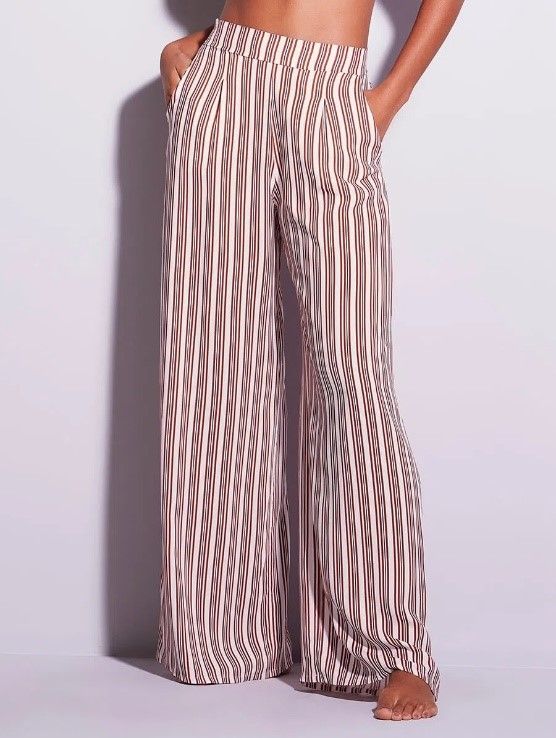 PANTALON VISCOSA LISTADO Blanco S