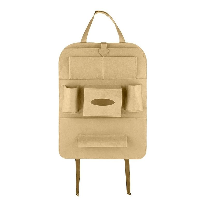 GENERICO - Bolso Organizador Multifunción Asiento Trasero De Auto Beige