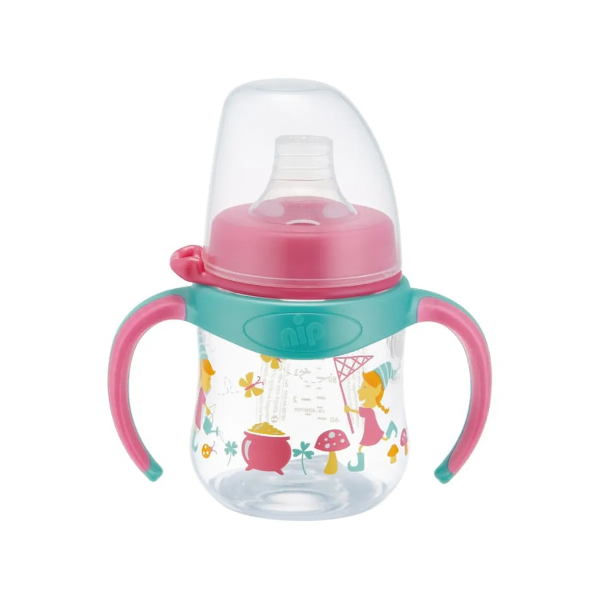 NIP - Jarro con mango Duende 150 ml Fucsia ACTIFLEX® válvula anticólicos NIP