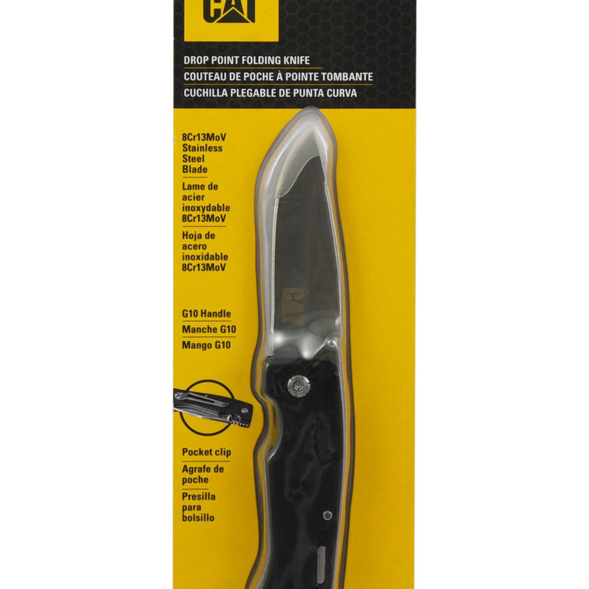 CAT - Cuchillo Navaja Plegable Caterpillar 980000 Punta Curva