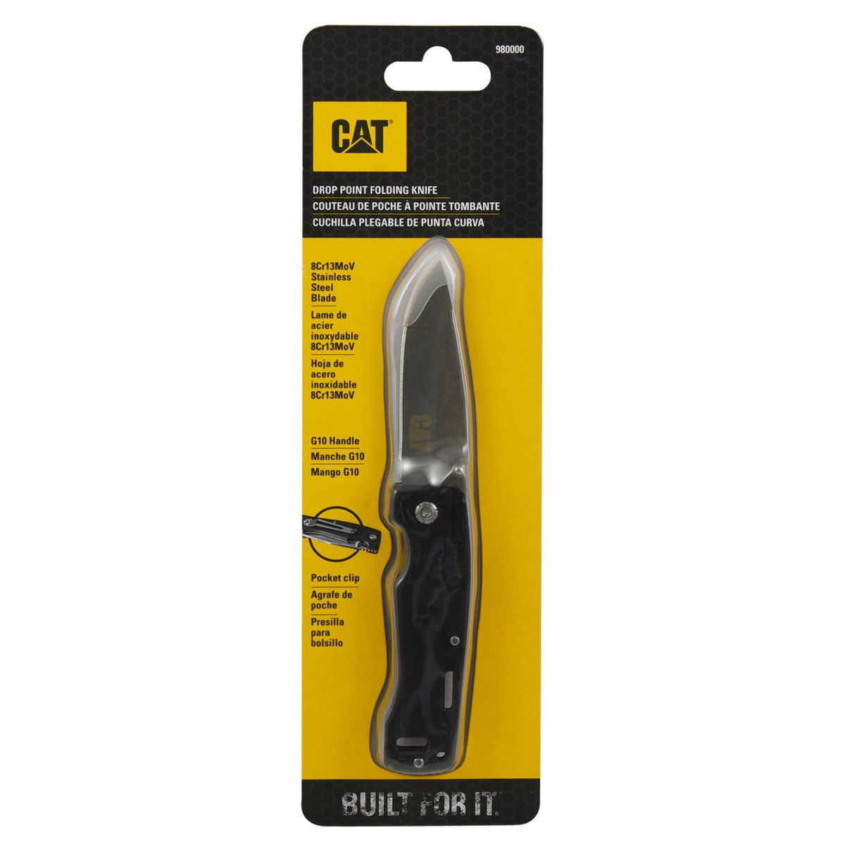 CAT - Cuchillo Navaja Plegable Caterpillar 980000 Punta Curva