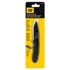 CAT - CUCHILLO NAVAJA PLEGABLE 980016 PUNTA CURVA - Negro