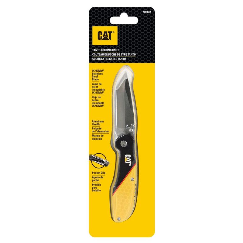 CAT - CUCHILLO NAVAJA PLEGABLE CAT 980047 TANTO - Negro