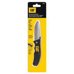 CAT - CUCHILLO NAVAJA PLEGABLE 980002 PUNTA CURVA - Negro