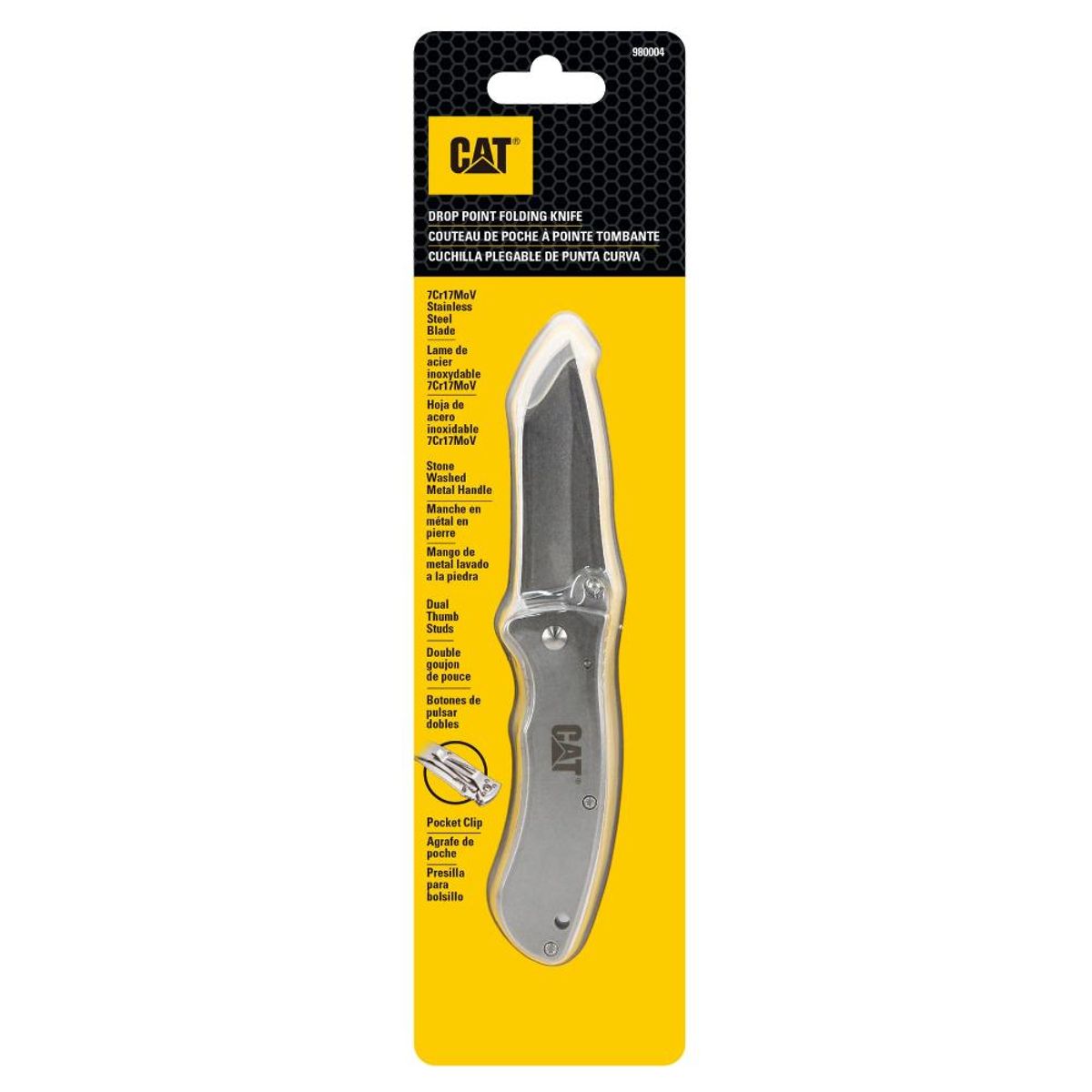CAT - Cuchillo Navaja Plegable Caterpillar 980004 Punta Curva