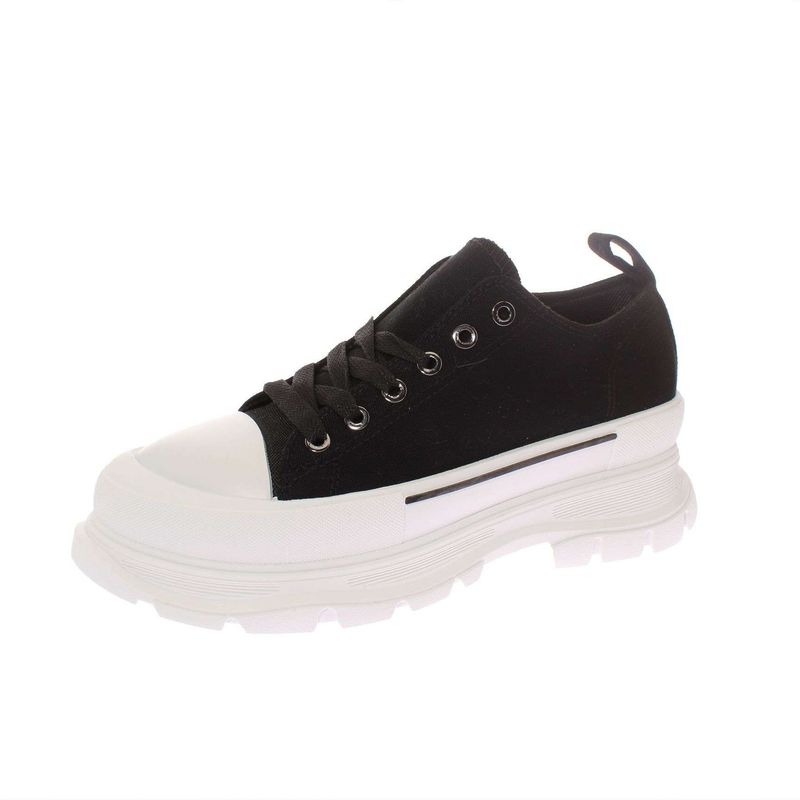 VIA FRANCA - Zapatilla Lona Para Mujer Color Negro