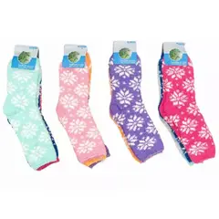 EVERSO - 12 Pares Calcetines De Toalla Larga Polar Mujer Con Diseño