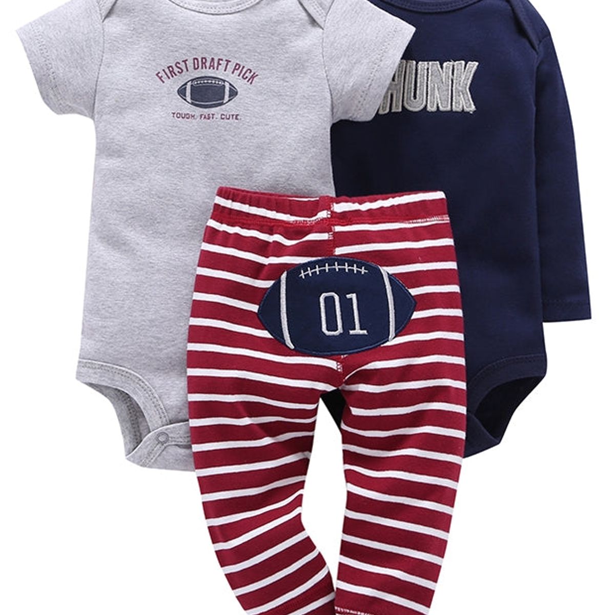 CARTERBELL - Pack 3 Prenda Conjunto Carterbell Futbol Americano 100% Algodón