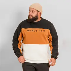 GANGSTER - Polerón Crew Fleece Fundamental Negro