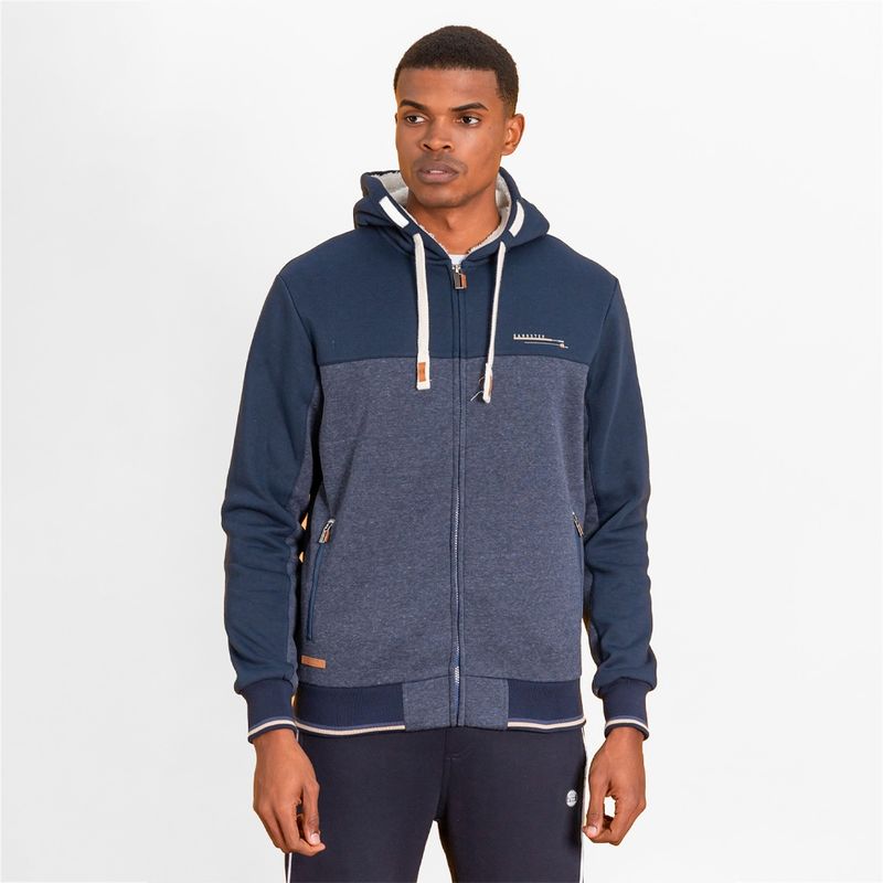 GANGSTER - Polerón Fullzipper Fleece Cord Azul Gangster