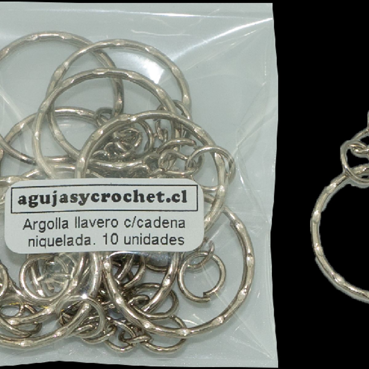 GENERICO - Argolla de llavero con cadena 1000 unidades