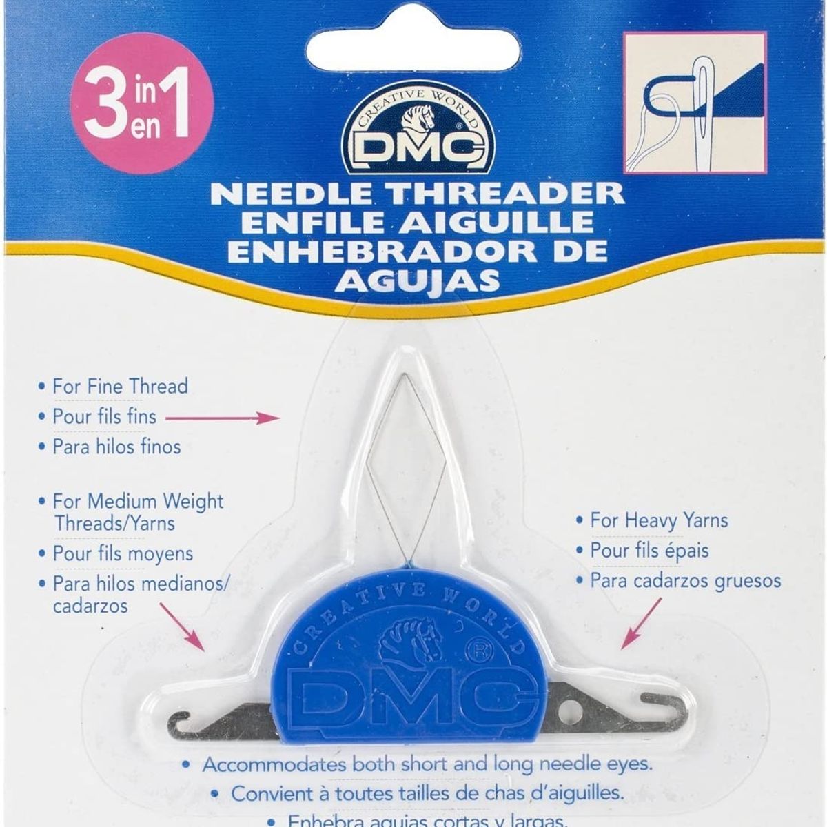 DMC - DMC Enhebrador de agujas 3 en 1 universal 6112/6