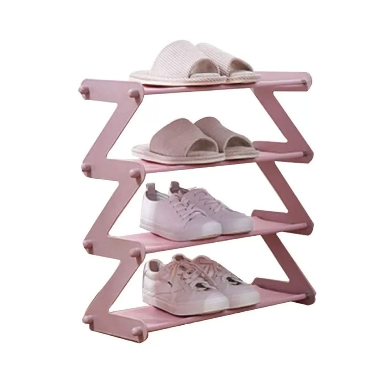 GENERICO - Organizador De Zapatos en Z Fácil Ensamblado ROSA