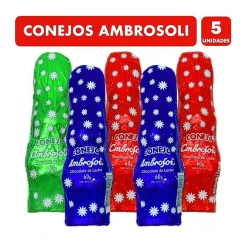 AMBROSOLI - Conejo De Pascua - Pack De 5 Conejitos De Pascua Ambrosoli