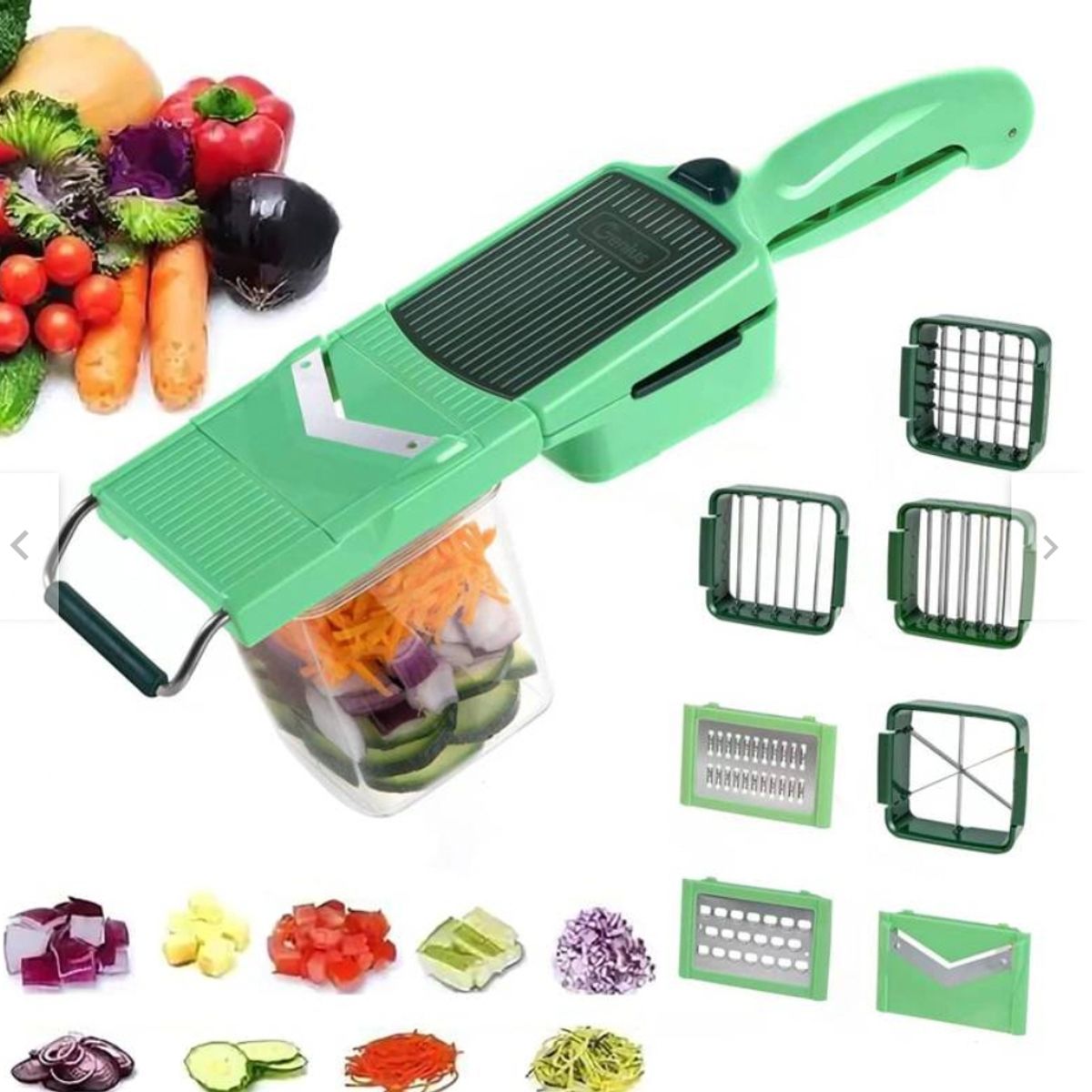 GENERICO - Cortador Picador De Verduras 8 En 1 Nicer Dicer Quick Professional