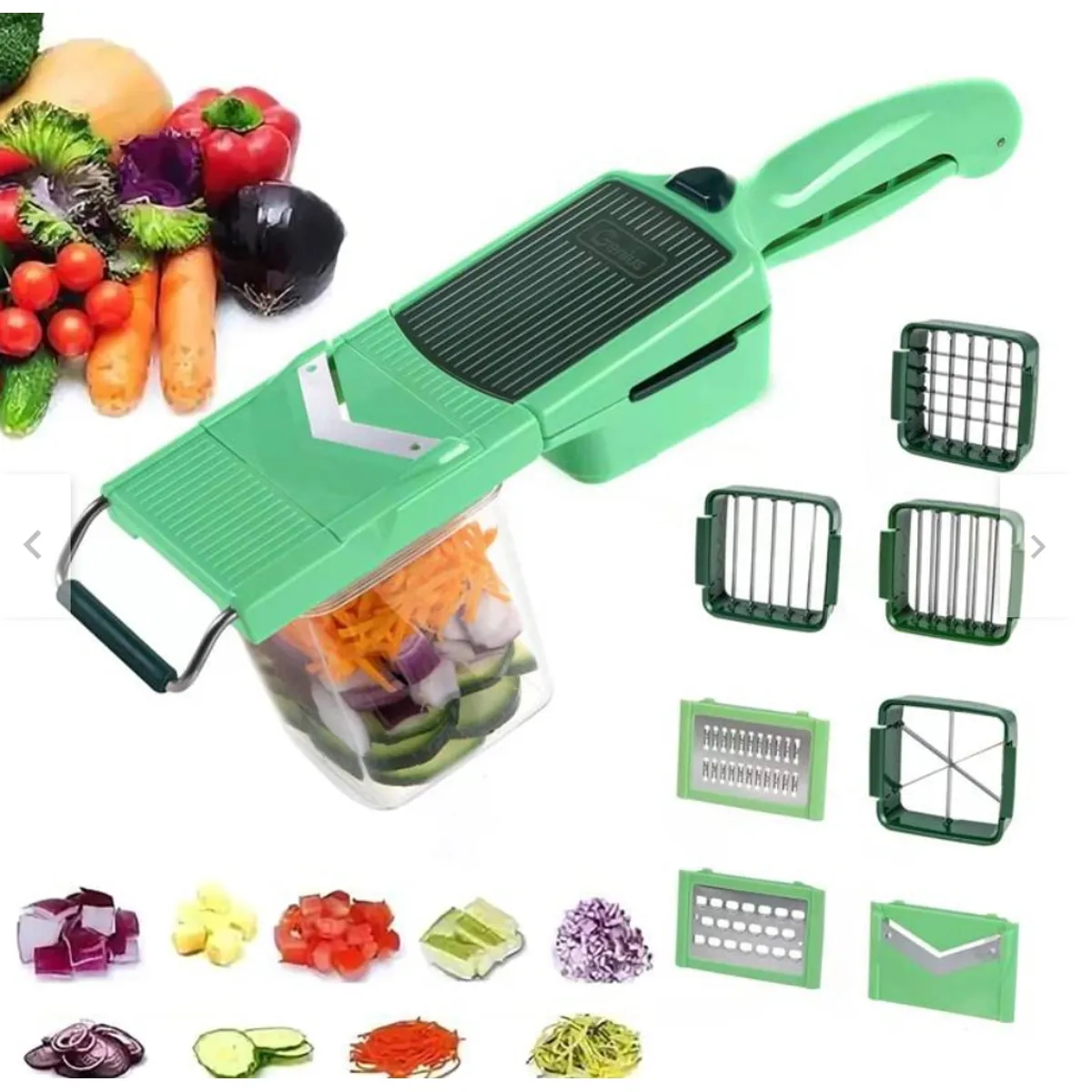 GENERICO - Cortador Picador De Verduras 8 En 1 Nicer Dicer Quick Professional