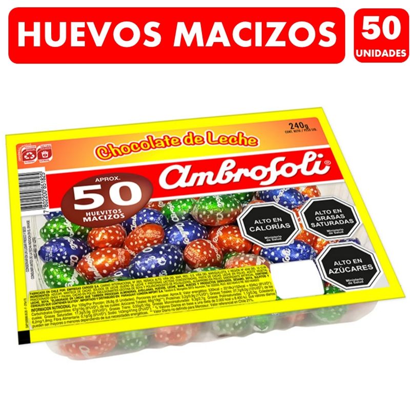 AMBROSOLI - Huevos De Pascua - Bandeja De 50 Huevitos Macizos Ambrosoli