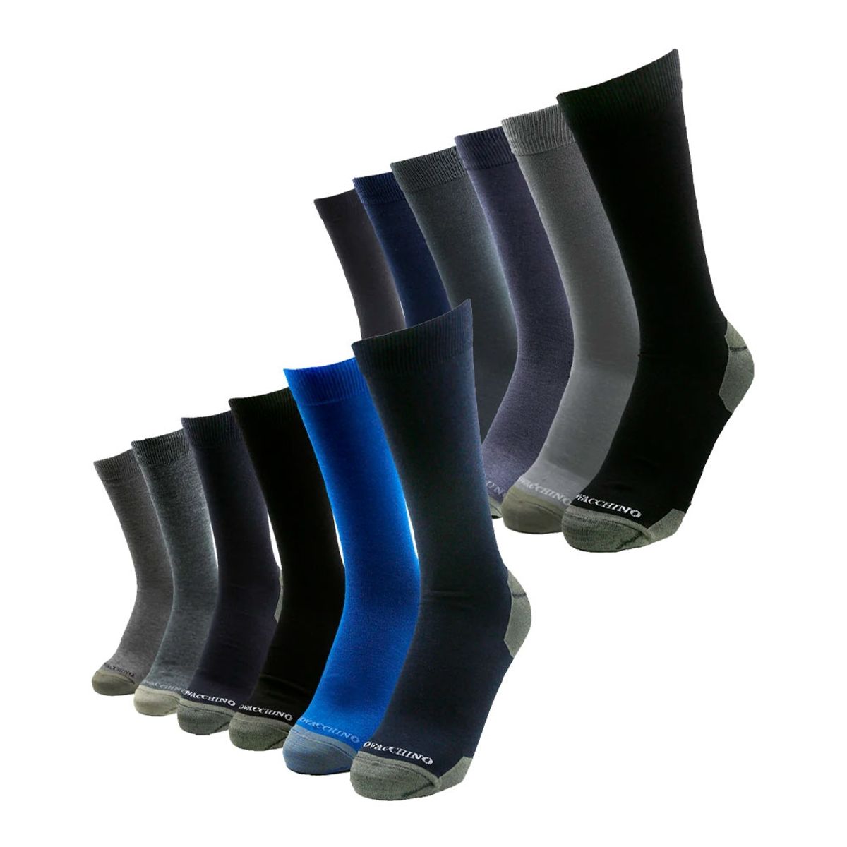 GIOVACCHINO - Pack de 12 Calcetines Bambú con Fibra de Cobre Hombre