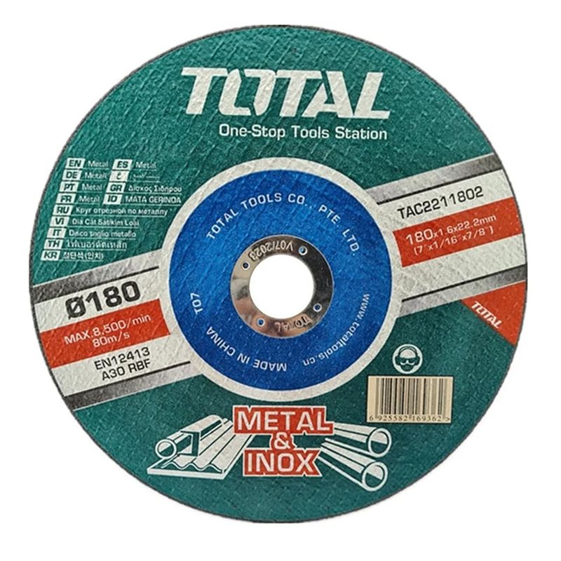 TOTAL TOOLS - Disco Corte Para Metal Acero Inoxidable 180mm