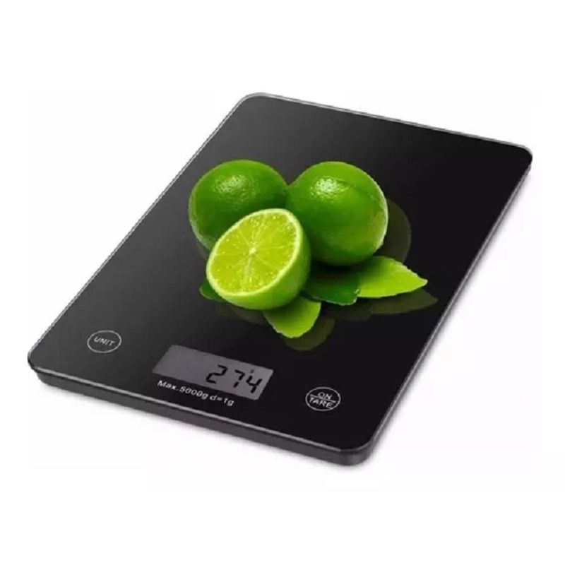 GENERICO - Balanza Pesa Digital Gramera De Cocina Vidrio Slim 1g - 5kg 227001