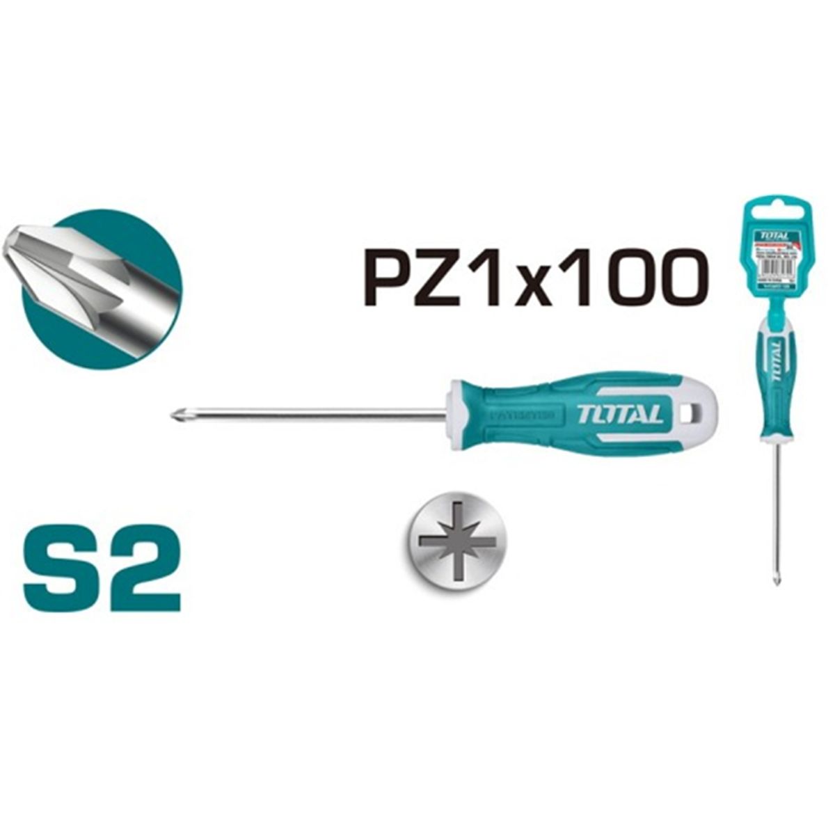 TOTAL TOOLS - Destornillador Phillips Pz1 100mm Total Tht26pz1100