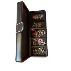 LEONARD - Joyero Portátil Organizador En Caja Eco Cuero