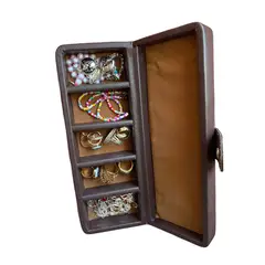 LEONARD - Joyero Portátil Organizador En Caja Eco Cuero