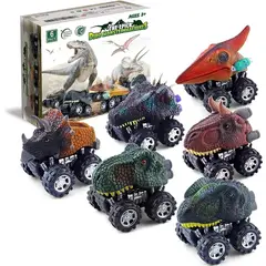 KUANGYE - Set De 6 Autos Dinosaurios, Friccion