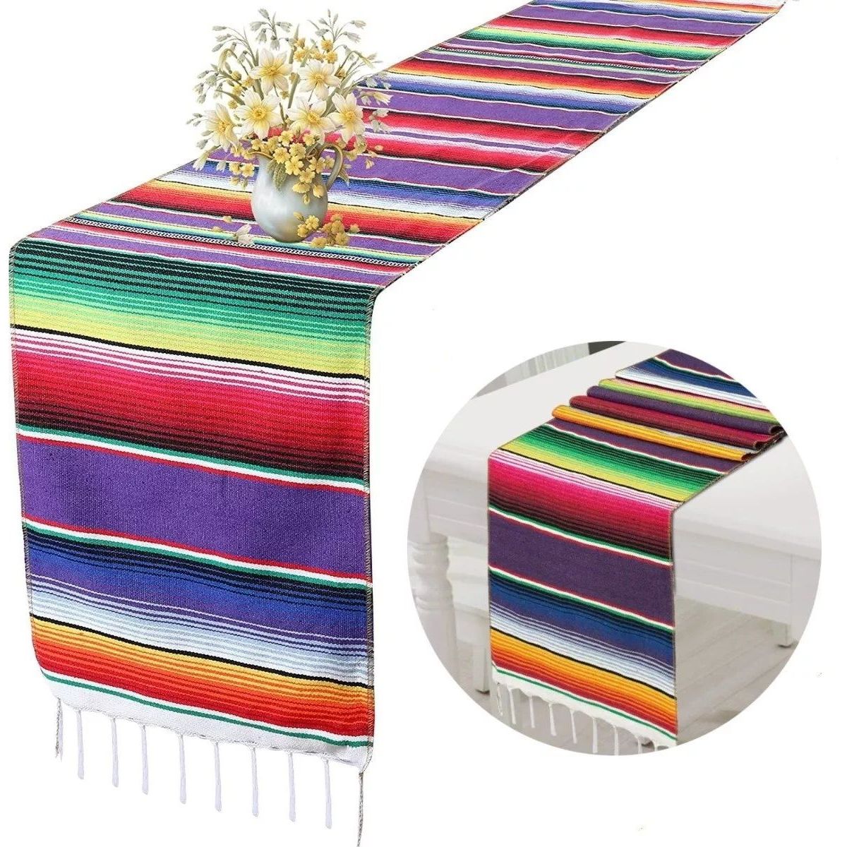 KUANGYE - Mantel Mexicano Mantel Para Mesa Decorativa Estilo Mexicano