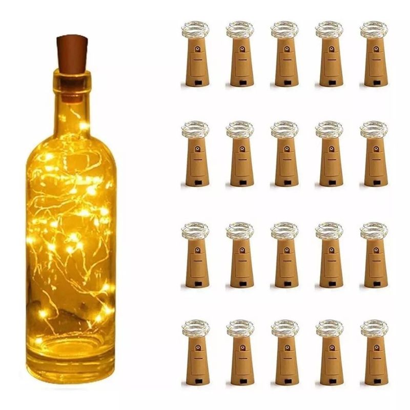 KUANGYE - Pack 20 Luces Led Con Corcho Para Botella Decoración