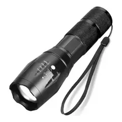 DM - LINTERNA TÁCTICA LED T6 6000 LM ZOOM NEGRA CON ESTUCHE