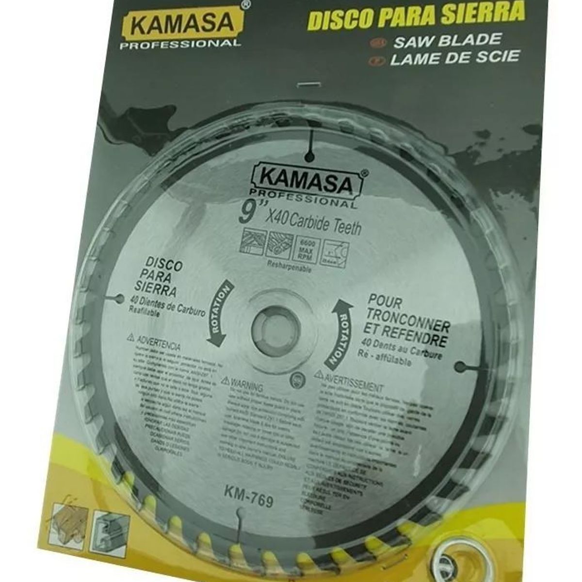 KAMASA - Disco Sierra Circular 9 Pulgadas 40 Dientes Kamasa