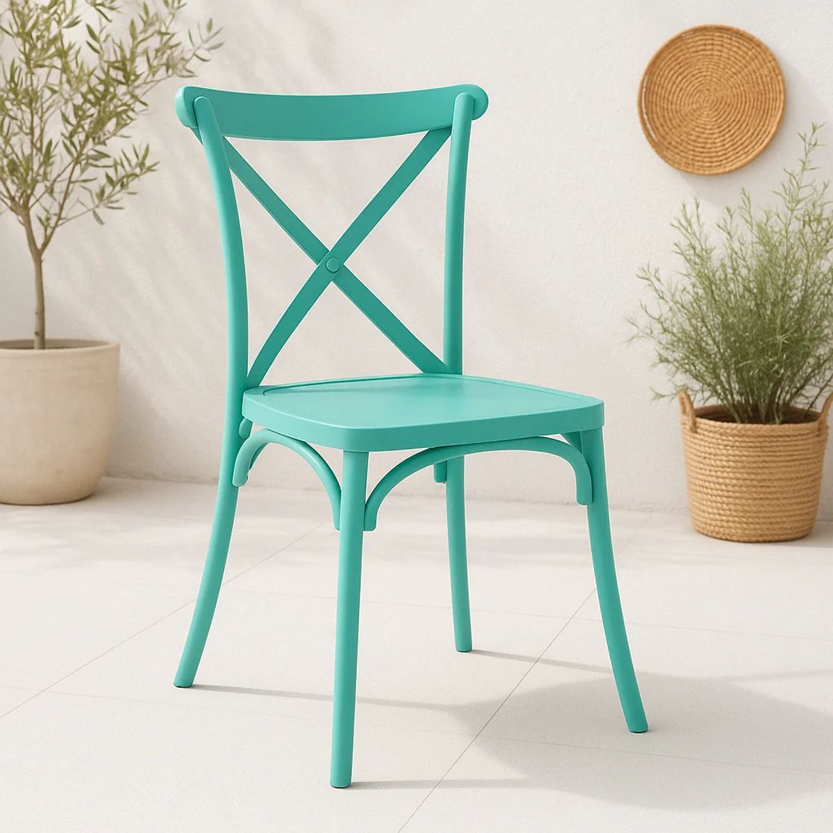 KLIK - Silla Crossback Danubio de Terraza Exterior o Comedor - Menta KLIK