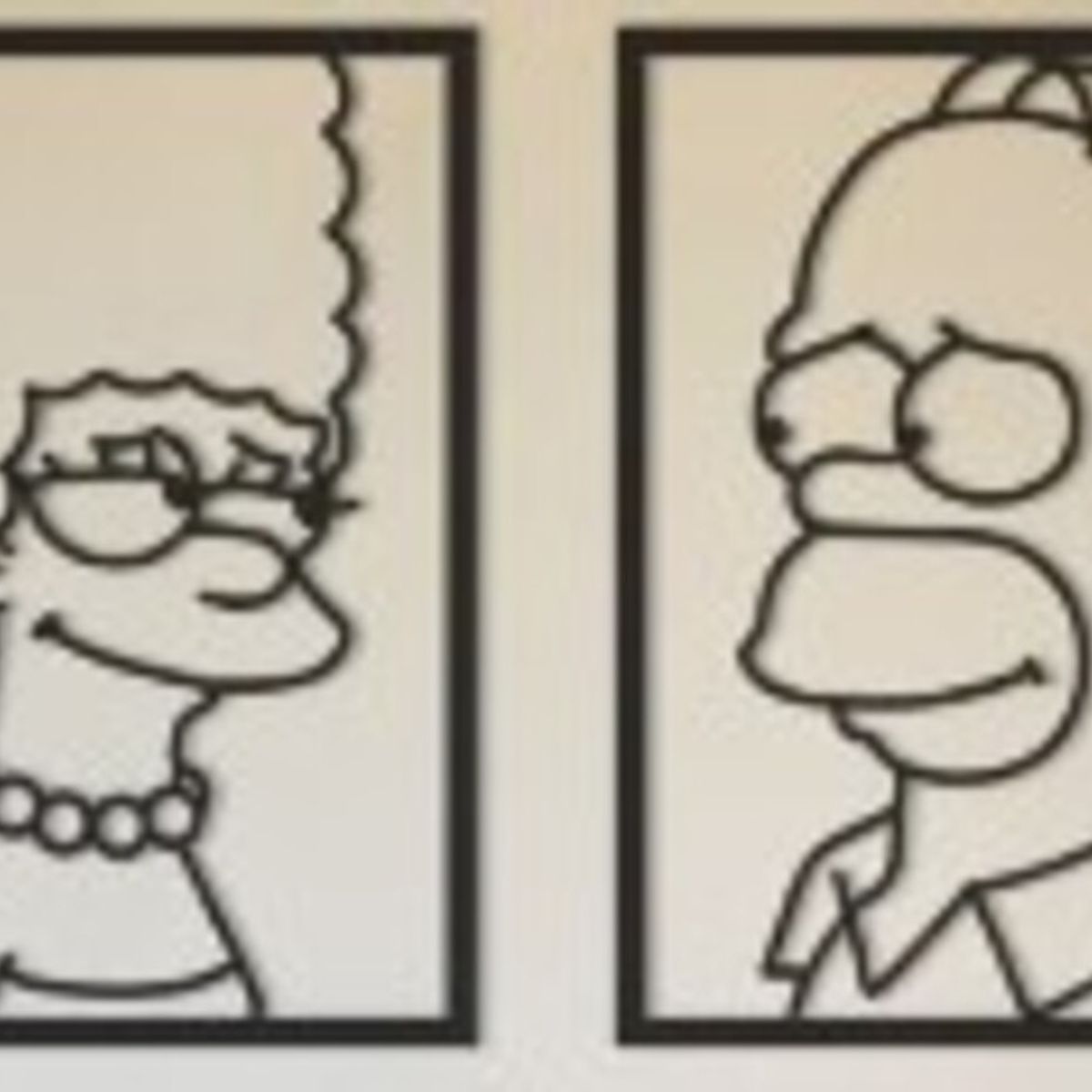 GENERICO - Cuadro  Decorativo Homero y Marge Simpson   Artesanal en madera Mdf 3mm.