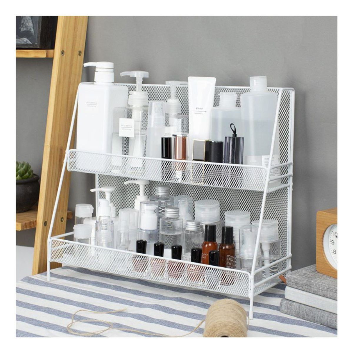 GENERICO - Estante Organizador de Metal para Baños Cocina Soporte Blanco