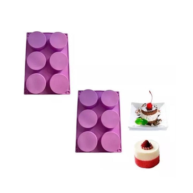 GENERICO - 2 Molde De Silicona Cheesecake Molde Jabon Molde 6cavid Redondo