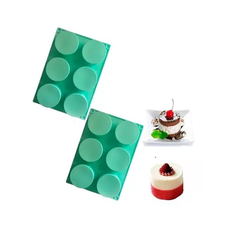 GENERICO - 2 Molde De Silicona Cheesecake Molde Jabon Molde 6cavid Redondo