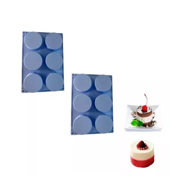GENERICO - 2 Molde De Silicona Cheesecake Molde Jabon Molde 6cavid Redondo