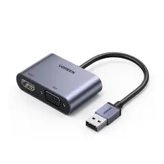 UGREEN - Adaptador USB 3.0 A a HDMI+VGA