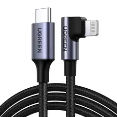 UGREEN - Cable Lightning en ángulo a Tipo-C 2.0 trenzado 1m